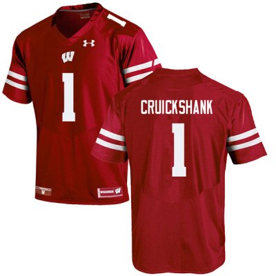Men's Wisconsin Badgers NCAA #1 Aron Cruickshank Red Authentic Under Armour Stitched College Football Jersey EP31A17LU